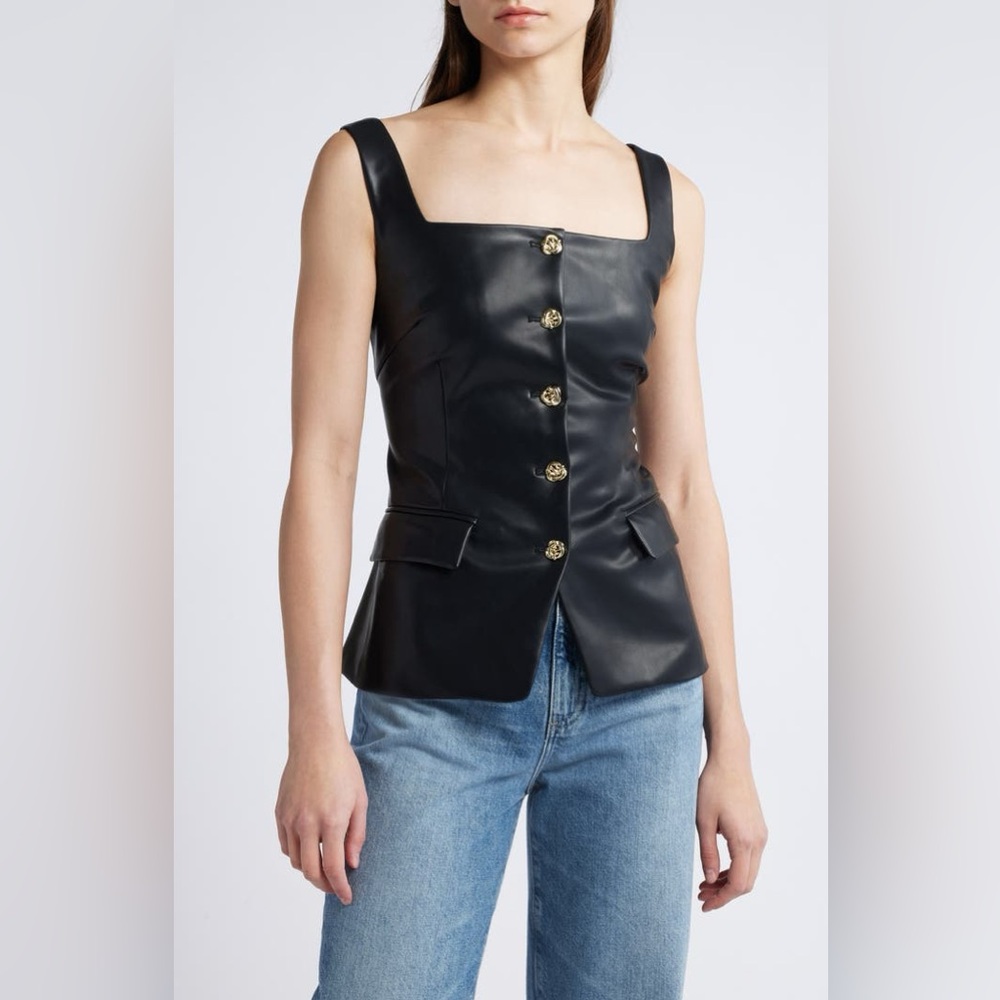 Pixie market Agatha Faux Leather Vest
Pixie Market